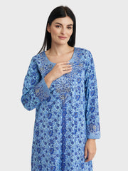 Cotton Floral Print Mukhawar Jalabiya (VG2748)