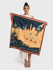 silk scarf inspired by city of dubai